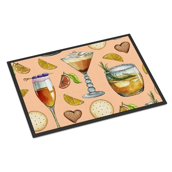 Carolines Treasures Drinks and Cocktails Peach Indoor or Outdoor Mat, 24 x 36 in. BB5200JMAT - main